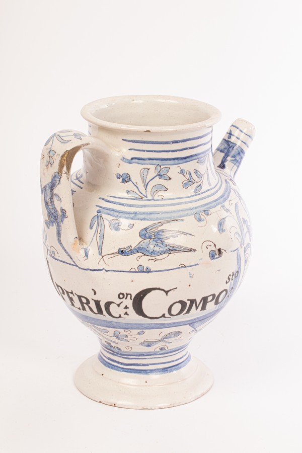 A North Italian Maiolica syrup jar, circa 1700, - Image 3 of 8