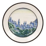 A Russian Soviet porcelain plate, dated 1922,