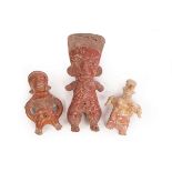 Three West Mexican shaft tomb figures, Pre-Columbian, circa 500-1000 AD,