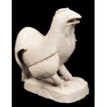 A Chinese Dehua blanc de chine model of a cockerel, Fujian, circa 1700, standing to crow, 13.