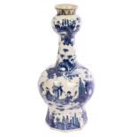 An 18th Century Dutch Delft blue and white onion vase,