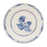 A British Delftware 'Jacobite' plate, perhaps Delftfield Pottery, Glasgow, circa 1750-60,