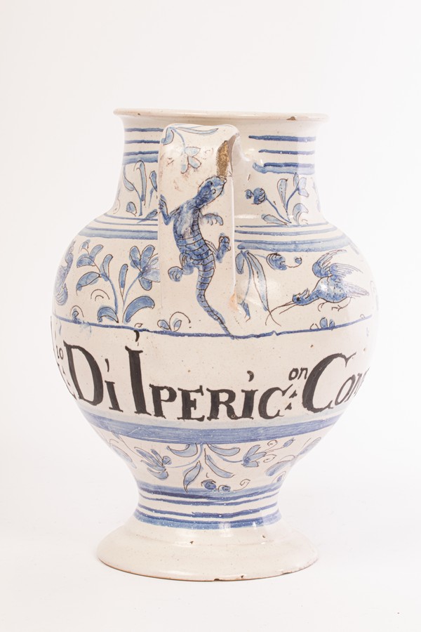 A North Italian Maiolica syrup jar, circa 1700, - Image 5 of 8