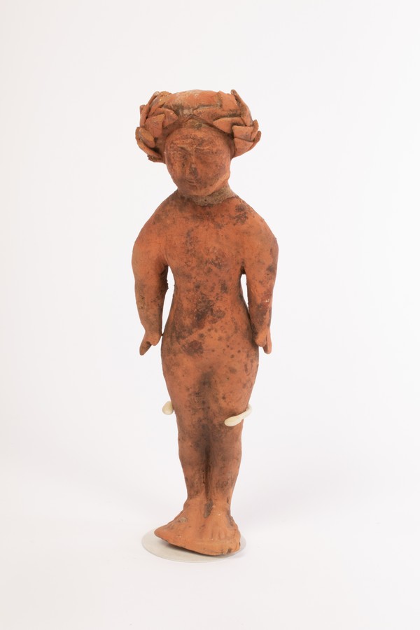 A Roman terracotta figure of a lady, 2nd-3rd Century AD, full length,