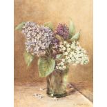 Richard Sebright (1868-1951)/Flowering Lilac in a Glass Vase/signed R Sebright/watercolour, 29.