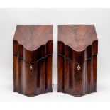 A pair of Georgian mahogany knife boxes,