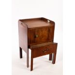 A George III mahogany tray-top commode,