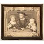After Jan Gossaert (circa 1478-1532)/The Children of Christian II Denmark/black and white engraving,