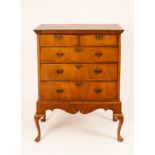 A walnut chest on stand,