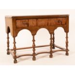 A William and Mary style walnut dressing table,