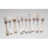Set of five silver forks, William Hutton & Sons Ltd.