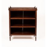 A mid 19th Century rosewood bookcase with pierced frieze,