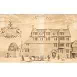 David Loggan/St Edmunds Hall, Oxford/engraving, 24cm x 34.