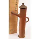 Kaneshige Mishiaki (1943-1995), a bizen ware jug, of tall cylindrical form,