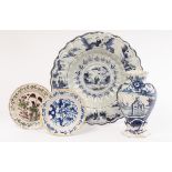 Four Dutch Delft items, 17th and 18th Century,