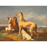 After Landseer/Highland Dogs/oil on board,