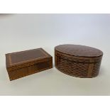 A Regency parquetry box, inlaid with various specimen woods,