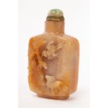 A Chinese jade carved snuff bottle, Qing Dynasty,