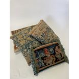 Four tapestry fragment cushions CONDITION REPORT: Condition information is not