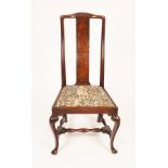 A George I walnut chair,