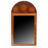 A William & Mary style seaweed marquetry bolection mirror with pierced and inlaid cresting,