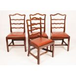 A set of four George III mahogany ladderback dining chairs CONDITION REPORT: