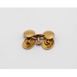 A pair of 15ct gold cufflinks and a 15ct gold shirt stud,