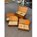 Six boxes of microscope slides, inorganic (40), histology (65), pathology (193) three boxes,