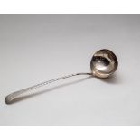 A George III silver soup ladle, George Smith (III) & William Fearn, London 1795, crested handle,
