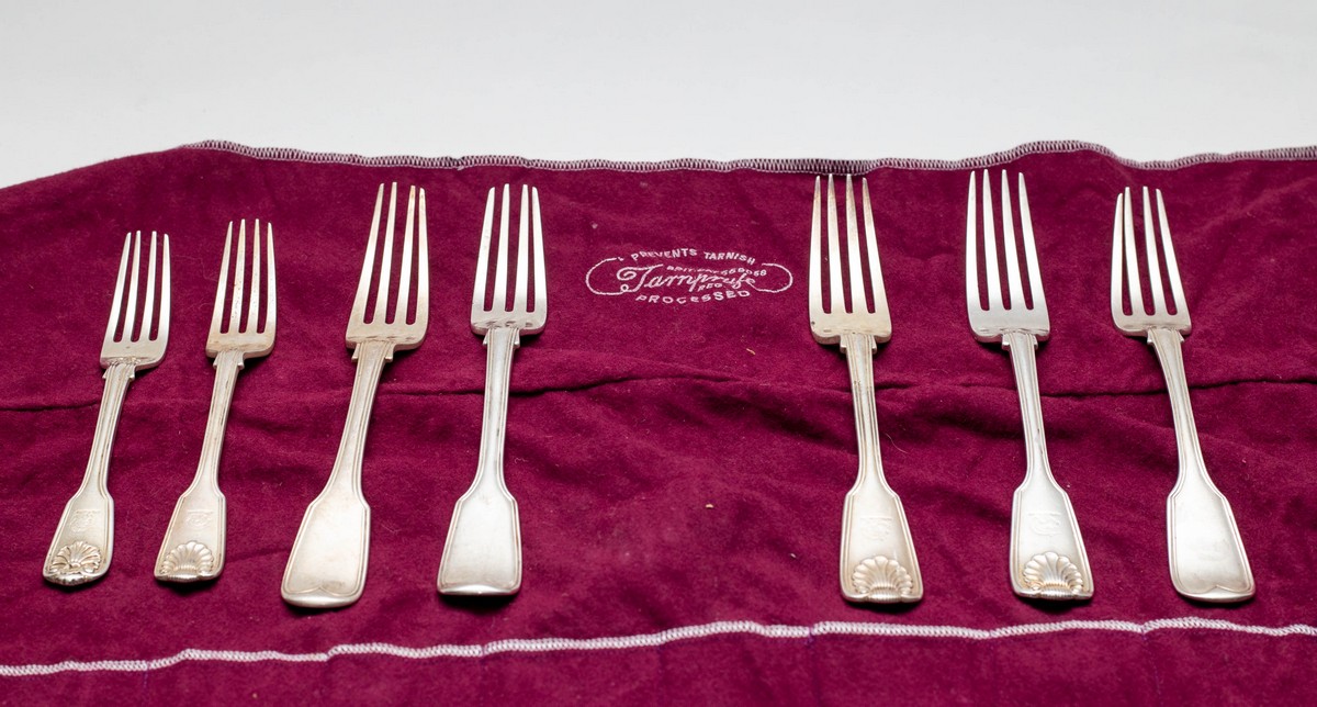 A pair of Victorian silver forks, Chawner & Co.