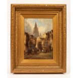 Alfred Montague/Continental Street Scenes/a pair/oil on board, signed and indistinctly dated, 34.