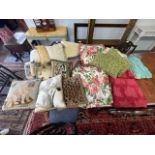 Sundry needlework and other cushions CONDITION REPORT: Condition information is not
