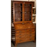 A George III bureau bookcase,