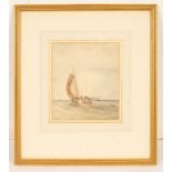 Francois Louis Thomas Francia (1772-1839)/Boat in Choppy Waters/watercolour, 17.
