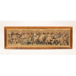 An 18th Century framed tapestry fragment, grapes, vines and flowers,