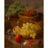 Eloise Harriet Stannard (1829-1915)/Still Life/fruit on a brick ledge/signed/oil on canvas,
