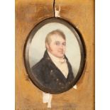 English School, early 19th Century/Portrait Miniature of a Gentleman/bust length,