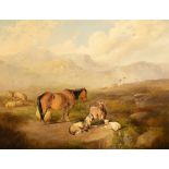 Circle of Richard Andsell/Highland Landscape/with a pony, sheep,