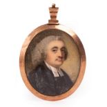 Attributed to Samuel Cotes/Portrait Miniature of a Gentleman/possibly Reverend D Little/bust
