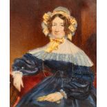 English School, circa 1840/Portrait Miniature of Juliana Strickland/three-quarter length,