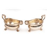 A pair of George IV silver sauce boats, William Elliot, London 1822,