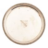 A George III circular silver card waiter, William Bennett, London 1804,