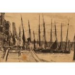James Abbott McNeil Whistler (1834-1903)/Billingsgate/drypoint etching, 15cm x 22.