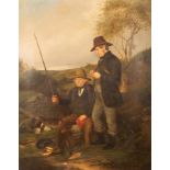 19th Century English School/Two Anglers from Berniston Anglers Club/oil, 49.5cm x 39.