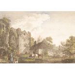 J Fittler after G Robinson/Chepstow Castle Views/a pair/hand coloured engravings, 32.