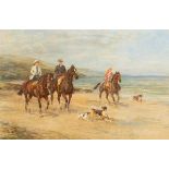 Heywood Hardy (1842-1933)/Riding on the Beach/signed/oil on canvas, 48.25cm x 73.