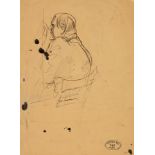 Attributed to Jean Louis Forain (1852-1931)/Man Seated/two men seated at a table verso/pen and ink,