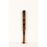 A Victorian turned wood and painted truncheon,