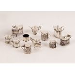 Eleven assorted silver mustard pots, various dates and makers,