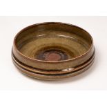 Carl-Harry Stalhane (1920-1990) for Rorstrand stoneware bowl, brown/green glaze, marked to base, 21.